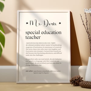 Personalized Special Ed Teacher Definition Print (Digital Download)