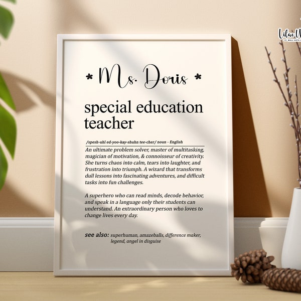 Custom Special Ed Teacher Definition, SPED Teacher Appreciation, Sped Teacher Gifts, Special Education, Sped Gift, Special Teacher Gift