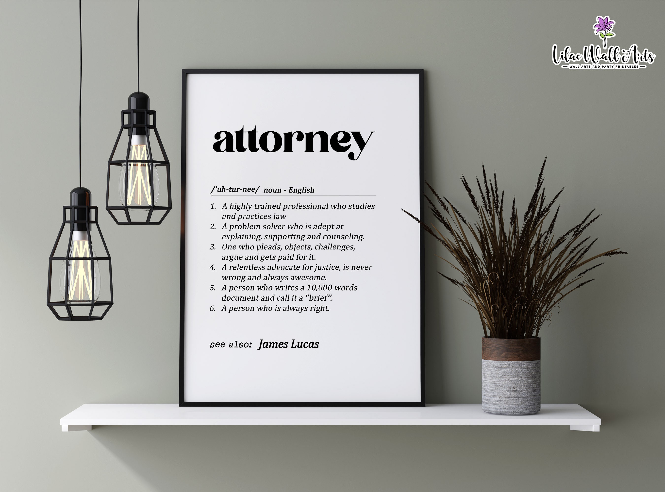 Custom Attorney Definition Print Attorney Gift Lawyer Gift Etsy
