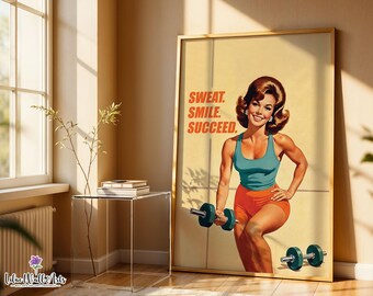 Retro Gym Art Print: Vintage Workout Poster (Digital Download)