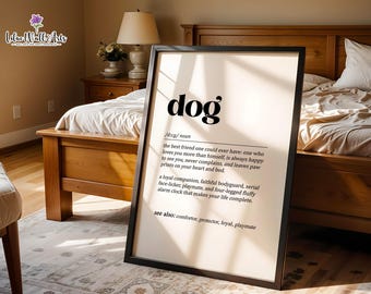 Dog Definition Print: Funny Dictionary Style Poster (Digital Download)