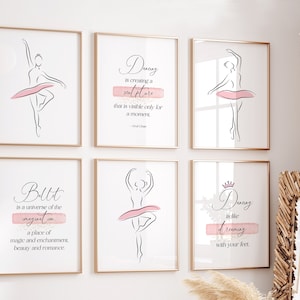 Set of 6 Ballerina poster: Ballerina Art Print, Balletcore Room Decor (Digital Download)