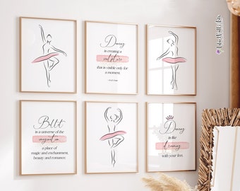 Set of 6 Ballerina poster: Ballerina Art Print, Balletcore Room Decor (Digital Download)