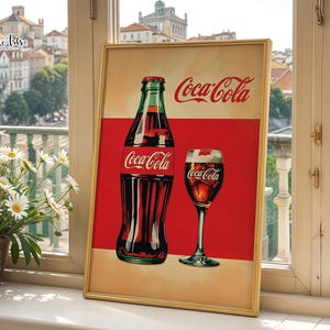 Retro Coke Wall Art: Vintage Coca Cola Ad, Coke Poster (digital
