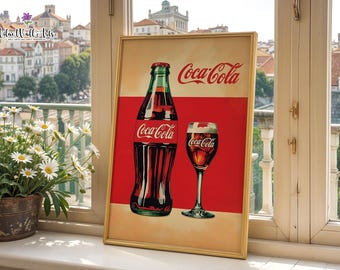 Arte de parede retrô da Coca-Cola: Anúncio vintage da Coca-Cola, pôster da Coca-Cola (download digital)