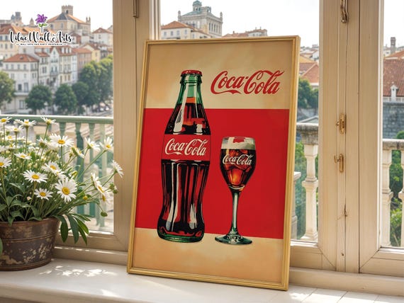 Retro Coke Wall Art: Vintage Coca Cola Ad, Coke Poster (digital