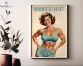 Retro Gym motivation poster: Vintage Fitness Art, Fitness printable (Digital Download)