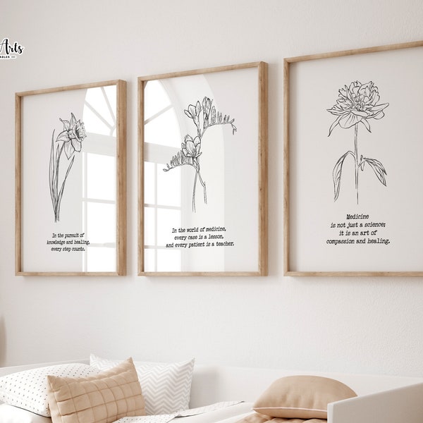 RN Décor, Medical Aesthetic, Doctor Gift, Medical Quotes For Doctor Office Décor, Hippocrates Quotes For Nurse Office Décor, Doctor Wall Art