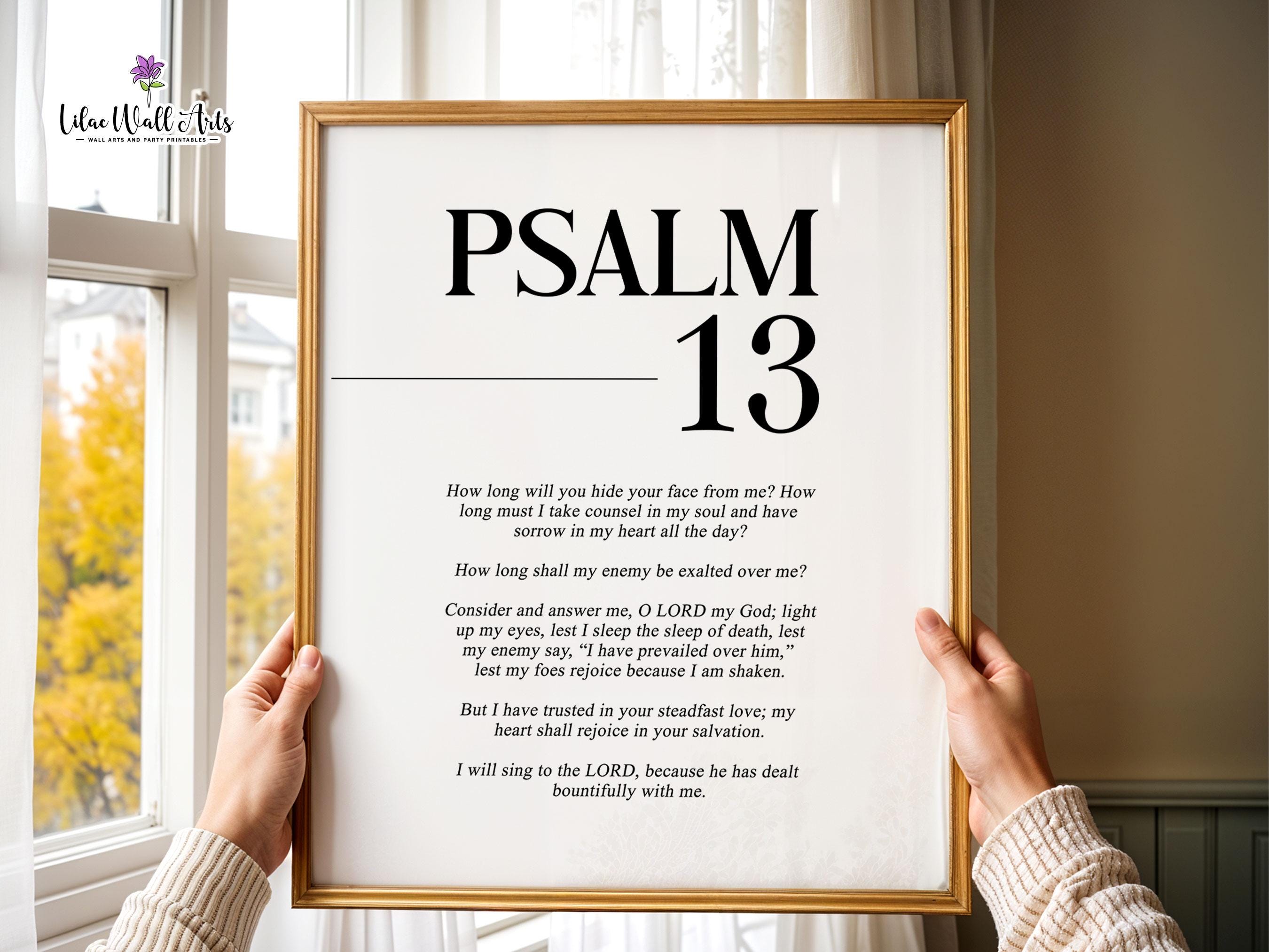 Psalm 13 Print: Bible Verse Poster, Minimalist Christian Art (digital ...