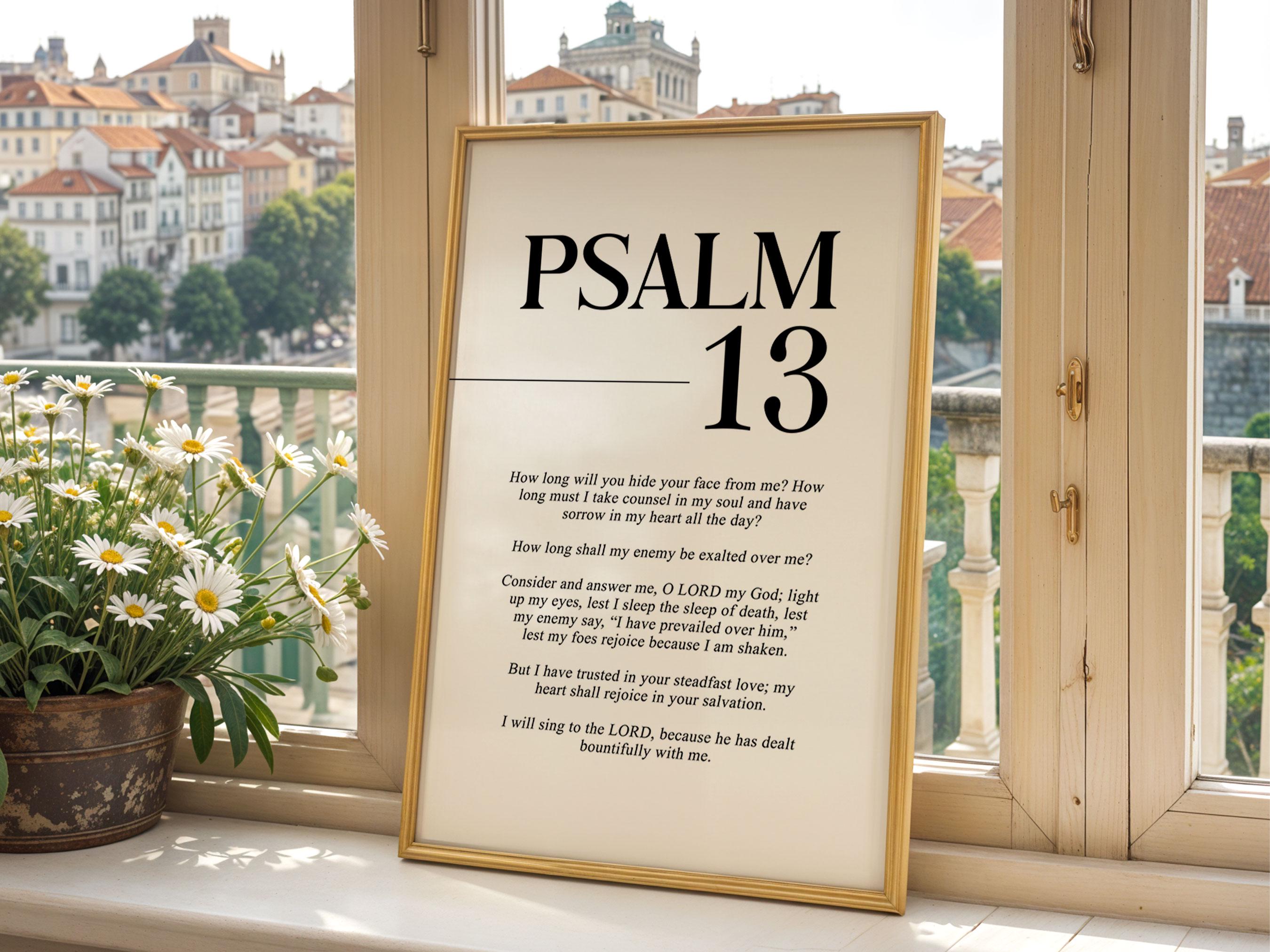 Psalm 13 Print: Bible Verse Poster, Minimalist Christian Art (digital ...