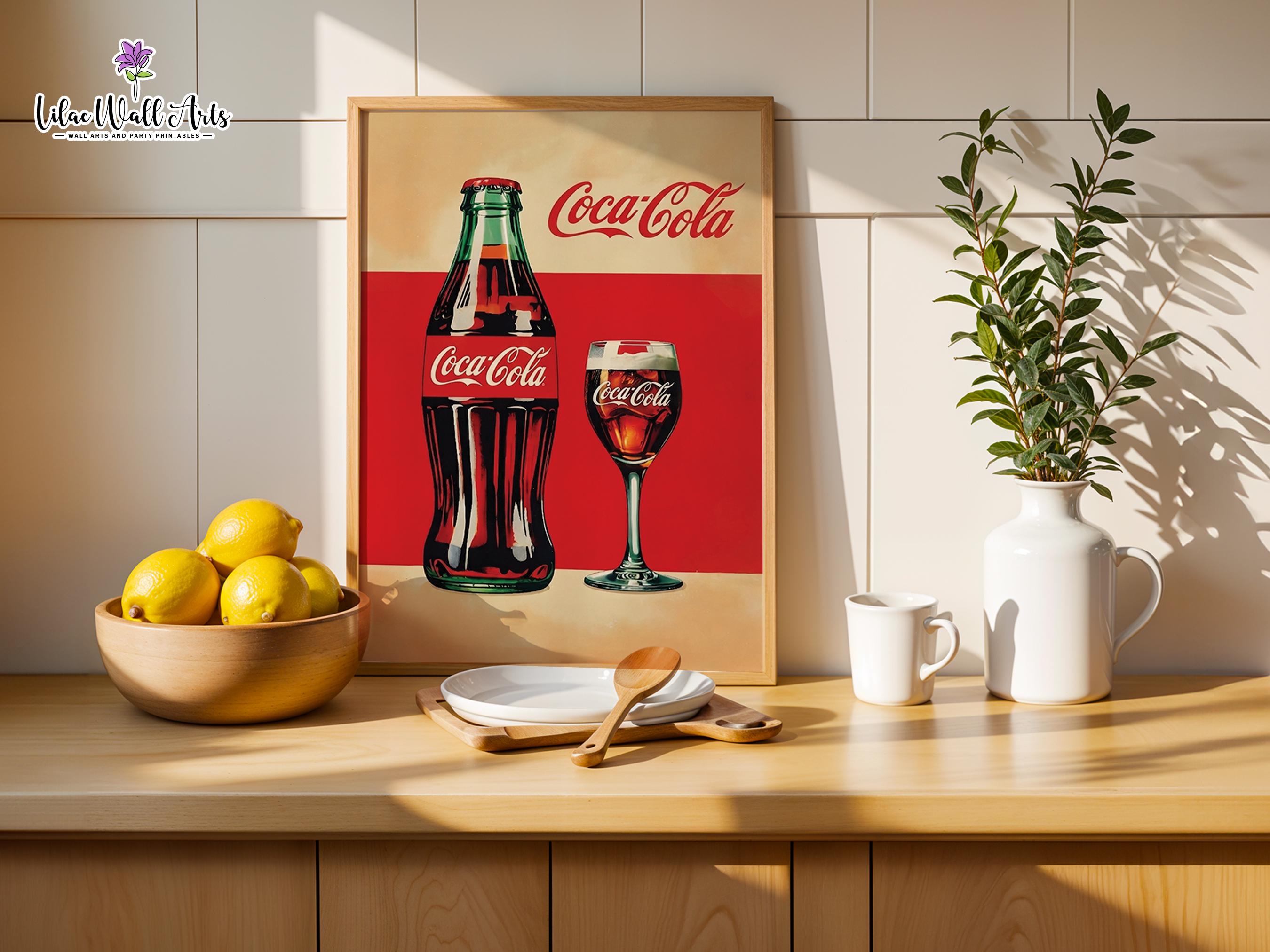 Retro Coke Wall Art: Vintage Coca Cola Ad, Coke Poster (digital