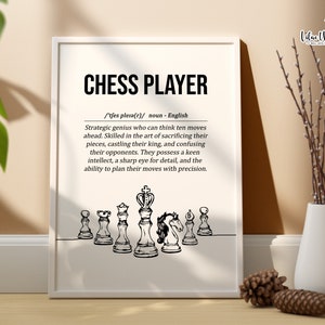 Chess Player Definition | Chess Wall Art | Chess Decor | Chess Player Gift Chess Art Print | Chess Gift Idea | Chess Poster | Chess master