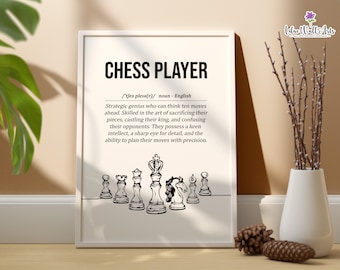 Chess Player Definition Print: Humorous Chess Decor (Digital Download)