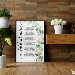 A Child of Mine Edgar Guest Poem Wall Art, Miscarriage Gift Infant Loss ...