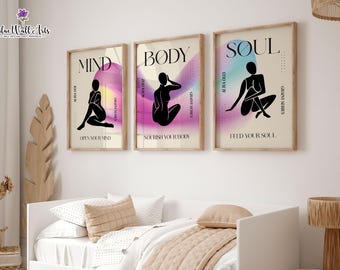 Aura Art Prints: Mind Body Soul Triptych - Positive Energy (Digital Download)