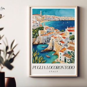 Puglia Italy Travel Poster: Locorotondo Village Print, Italy printable (Digital Download)