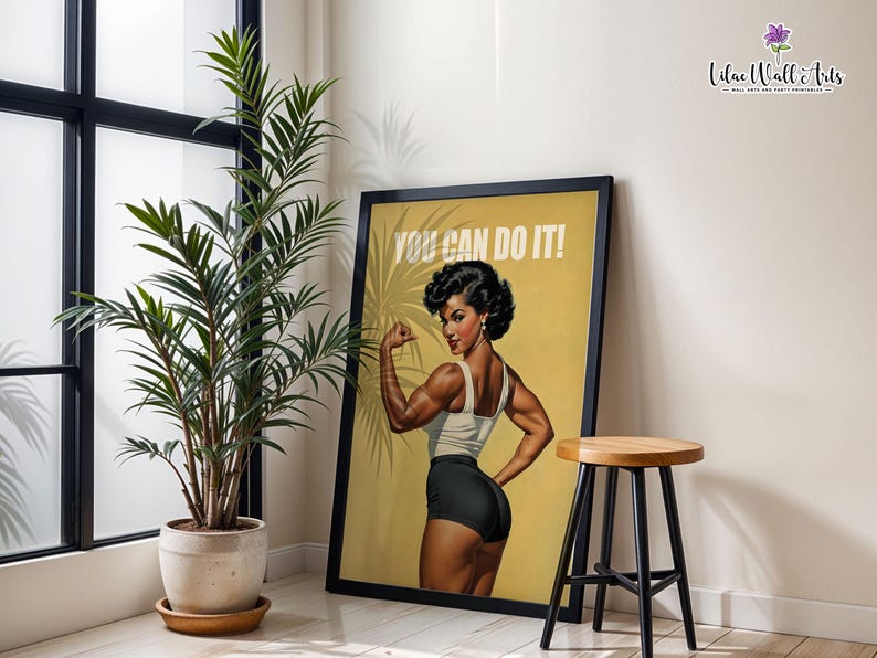 Retro Gym Poster: Strong Woman Fitness Wall Art, Gym Artwork (Digital Download) image 20