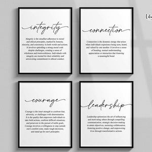 Wall art Set of 4 Leadership print, Entrepreneur poster, Inspirational print, Office desk art, Workplace Positivity, Leadership quotes