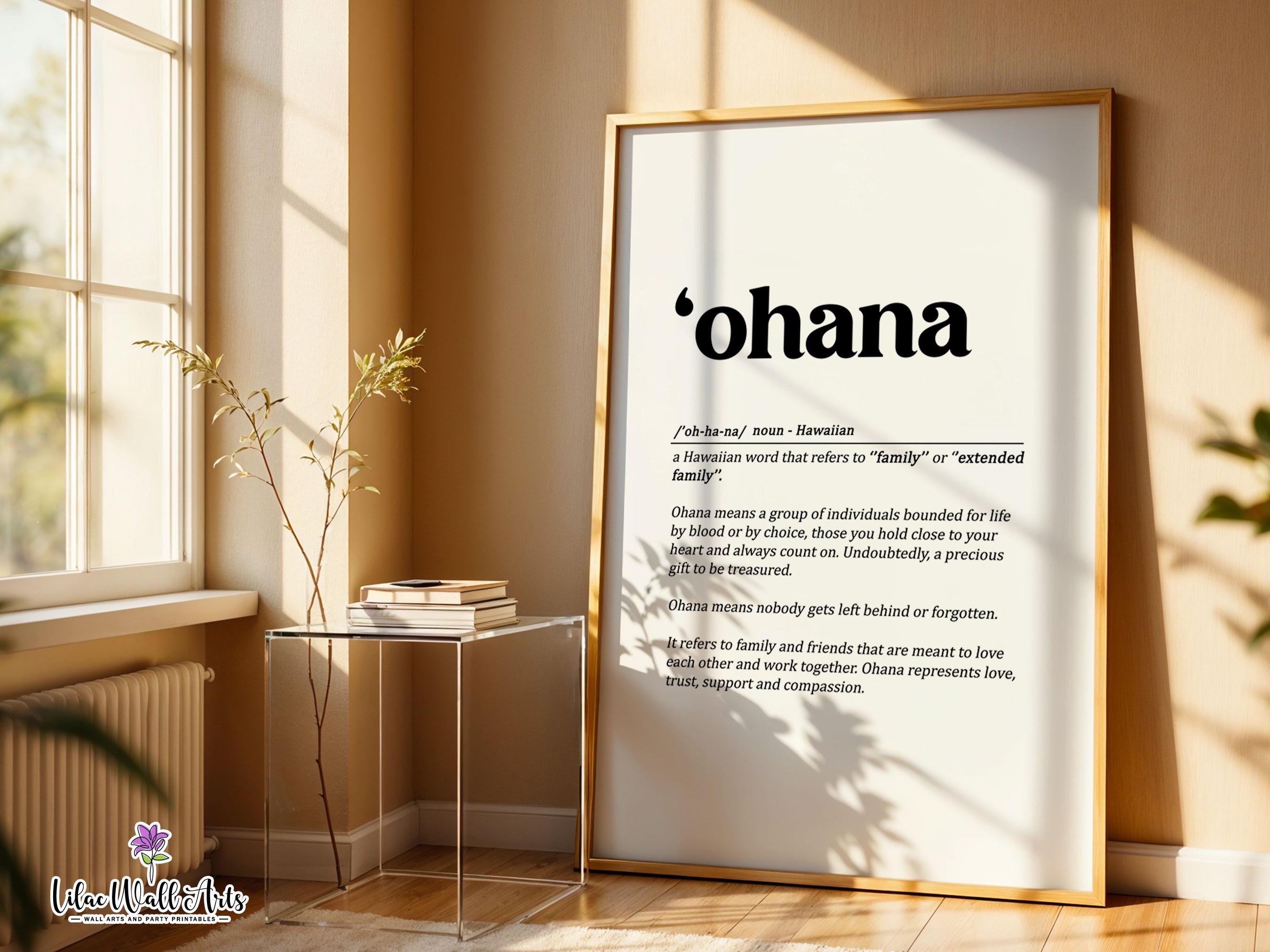 Ohana Definition Print: Hawaiian Wall Art, Ohana Poster (digital