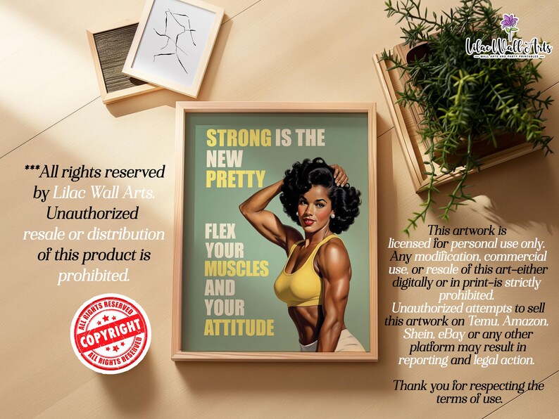 Retro Female Bodybuilding Art: 50s style gym posters, woman bodybuilder art (Digital Download) image 15
