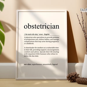 Geburtshelfer Definition Druck, Geburtshelfer Geschenk, Hebamme Kunst, Gynäkologie Geschenk, OBGYN Geschenk, OBGYN Bürodekor, Schwangerschaft Kunst, Geburtshilfe