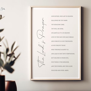 Lords Prayer Poster Bibel, Serenity Prayer Art, Unser Vater Gebet Wandkunst, Kirchenposter, Christliches Poster, Sonntagsschulposter Gott