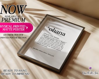 Ohana Sign: Family Definition Poster, Hawaiian Wall Art Print