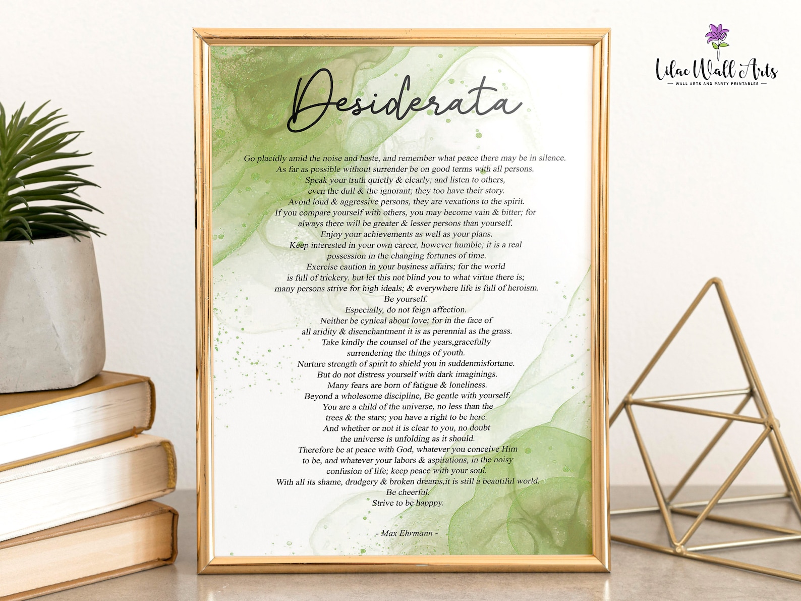 Sage Green Desiderata Poem by Max Ethramann Poem Print Etsy Canada