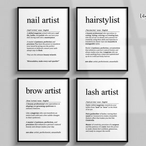 Beauty Salon Poster: Hairstylist, Nail, Brow & Lash Artist (Digital Download)