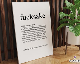 Fucksake Irish Posters, Fuckening, Vulgar Gifts, Profanity Wall Art, Funny Irish Sign, Irish Proverbs Ireland Slang Swear Words, Crude Gifts