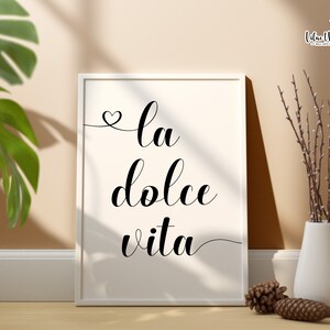 La Dolce Vita Print: Italian Wall Art, Italian Quotes (Digital Download)