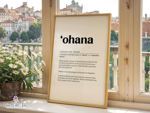 OHANA30ページです♡ Ohana Definition Print: Hawaiian Wall Art, Ohana Poster (digital