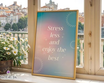 Light Blue Aura Gradient Art Print: Calming Mental Wellness Poster (Digital Download)