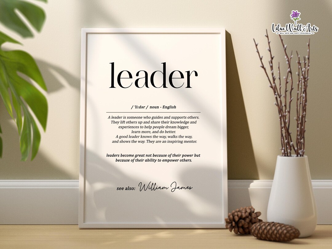 Leader Definition Print: Humorous Boss Gift, New Business Owner, Mentor ...