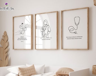 Medizinische Zitate, RN Dekor, Krankenschwester Geschenk, bedruckbares Arzt Geschenk Arzthelferin, Hippokrates Zitat, PN Geschenk Krankenschwester Büro Dekor Arztpraxis
