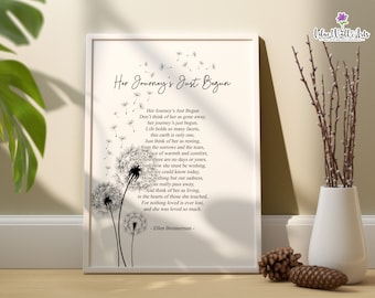 Impresión de poema de duelo: Regalo de condolencia, Arte de recuerdo, Poema funerario (Descarga digital)
