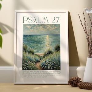 Psalm 27 Christliche Kunst: Psalmdruck, Aquarell Bibelvers Poster (Digitaler Download)