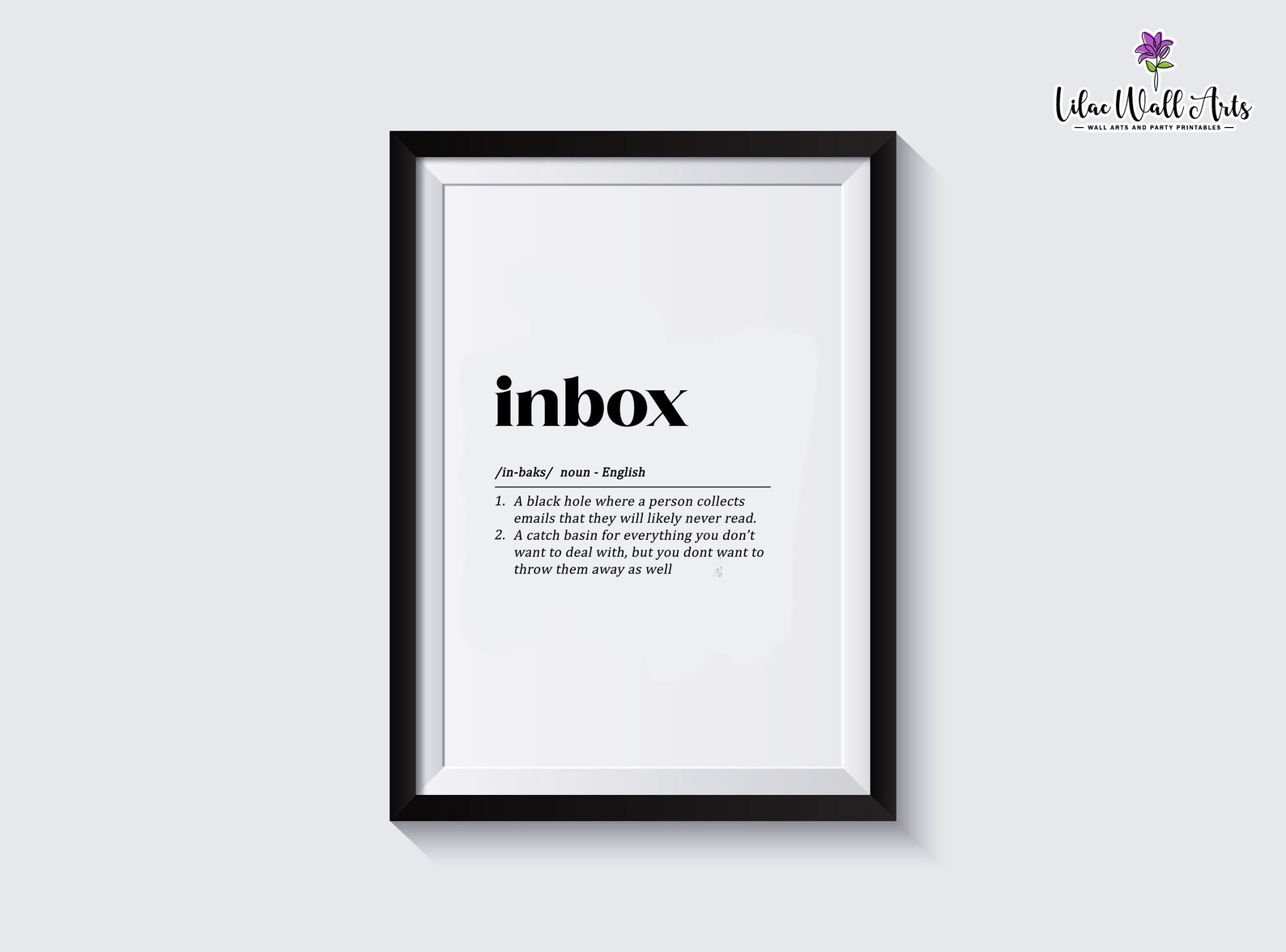 Inbox Definition Print Office Wall Art Definition Print Etsy