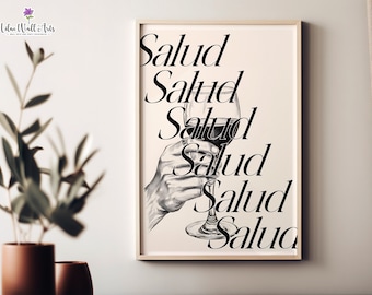 Salud Print: Vintage Mexican Bar Art, Cheers wall art (Digital Download)