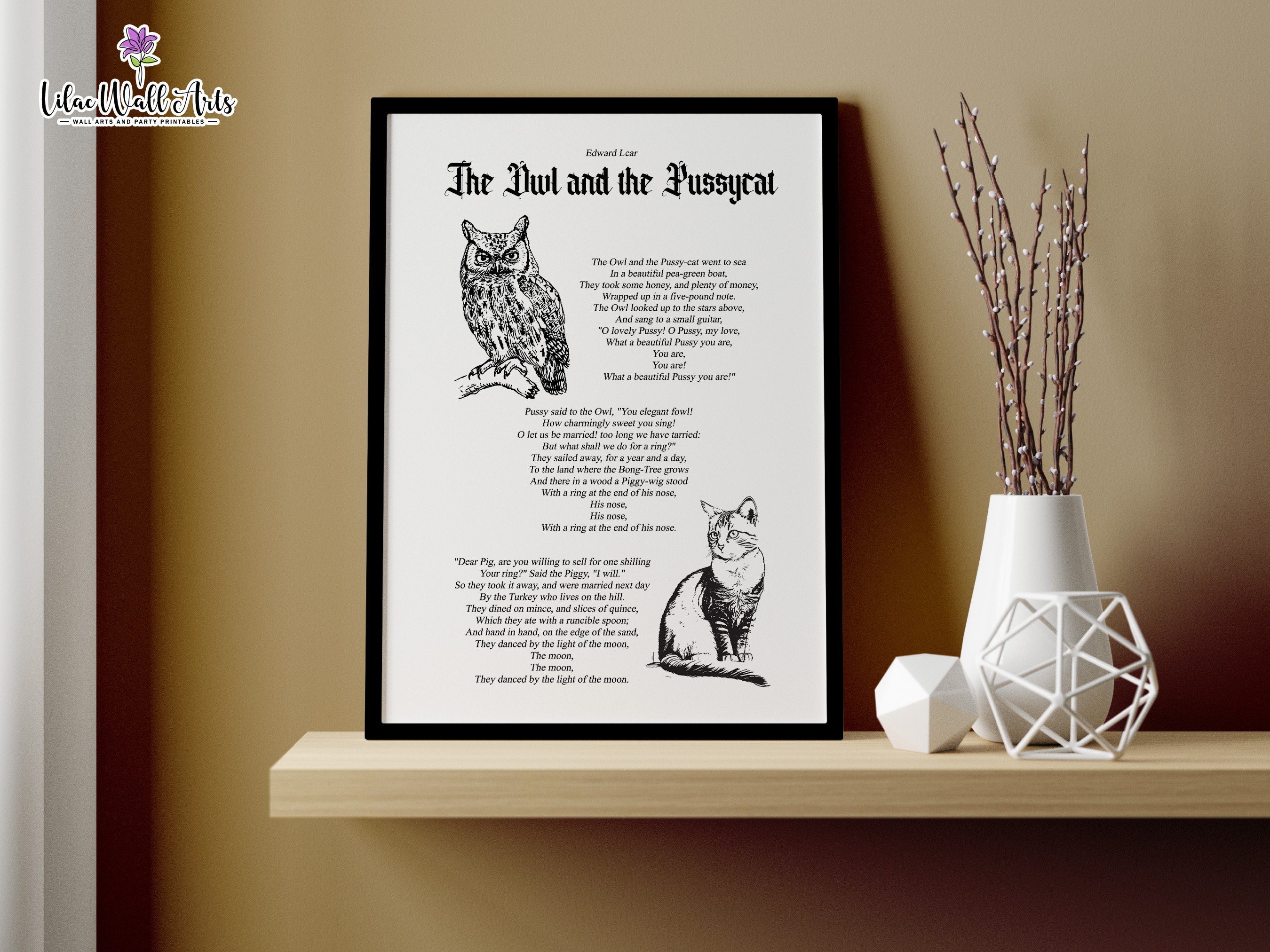 It is small and lovely pussy The Owl and the Pussycat Poem Print, Owl and Pussycat, Poem Art, Edward  Lear, Literary Gifts, Poetry Art, Literary Poster, Nursery Rhyme - Etsy
