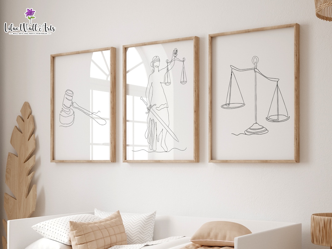 Lawyer Office Decor: Law Firm Décor, Lady Justice Art (digital Download ...