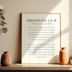 Philippians 4:4-9 Rejoice in the Lord, Modern Bible Verse Art Print (Digital Download)