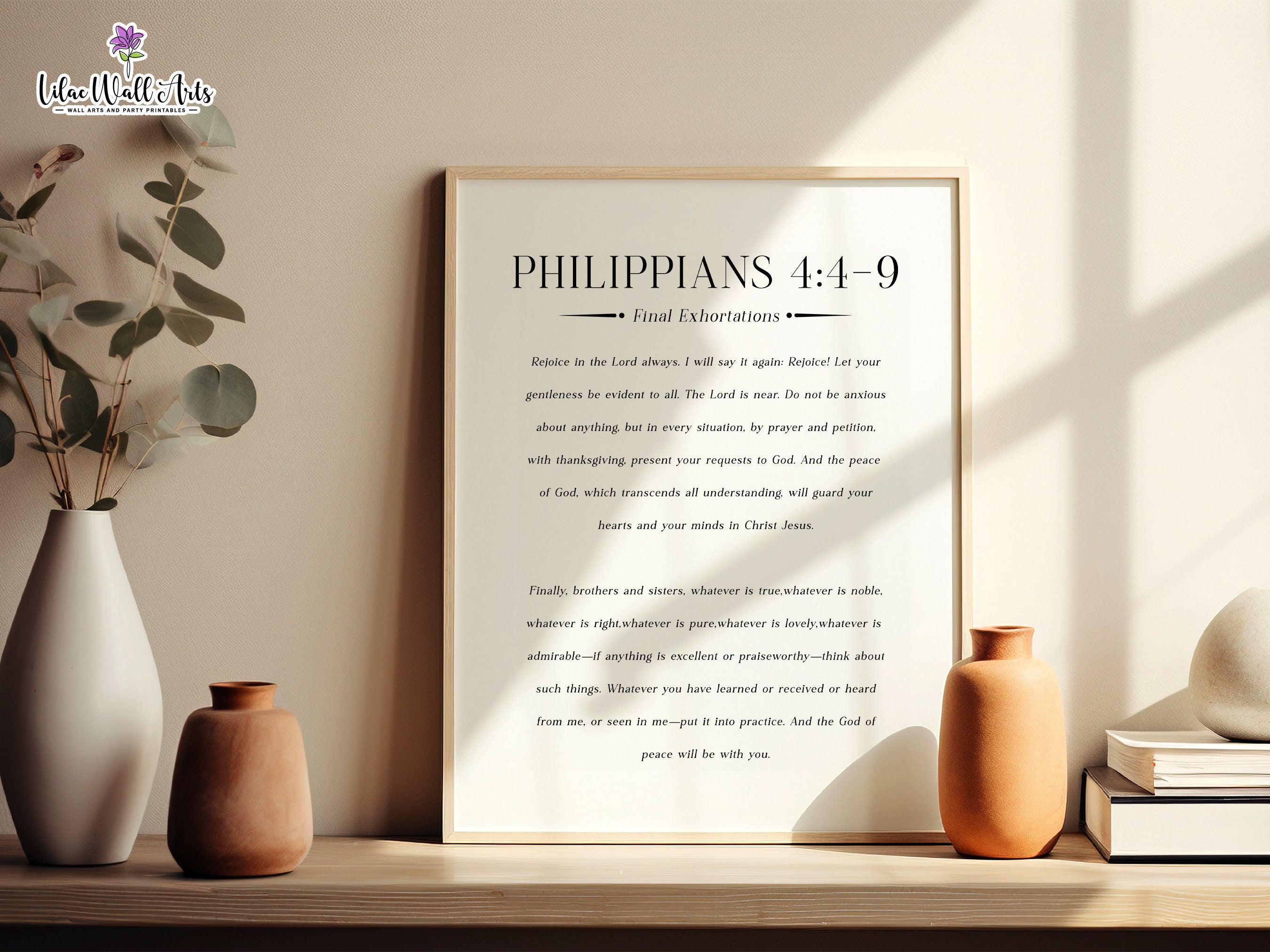 Philippians 4:4-9 Rejoice in the Lord, Modern Bible Verse Art