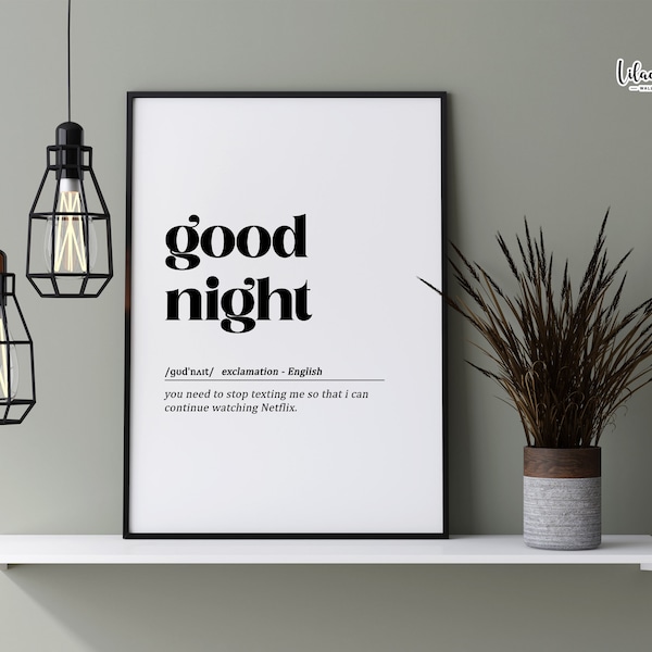 Good Night Print Etsy