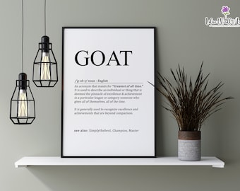 G.O.A.T. Definitieprint: de beste aller tijden, urban Dictionary-muurkunst (digitale download)