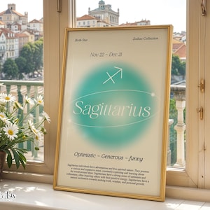 Sagittarius Zodiac Aura Print: Astrology Star Sign Poster (Digital Download)