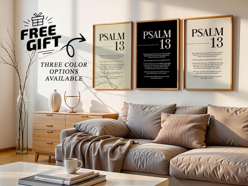 Psalm 13 Print: Bible Verse Poster, Minimalist Christian Art (digital ...