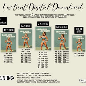 Retro Gym Girl Poster: Female Bodybuilding, Workout print, Fitness Motivation Wall Art (Digital) image 9