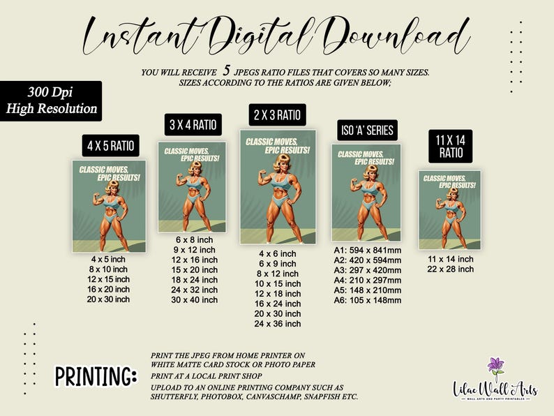 Retro Gym Girl Poster: Female Bodybuilding, Workout print, Fitness Motivation Wall Art (Digital) image 9