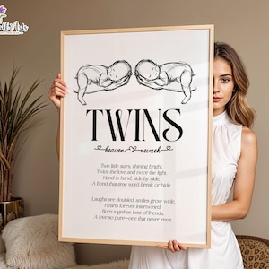Custom Twin Gift Twins Poetry print Twin Nursery Décor Twin mama Gift wombmate pregnant mom gift Mom of Twins Gift  Newborn Twins Gift poem